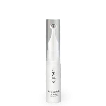 Cipher The Anomaly is a silky, hydrating growth factor eye serum to target the appearance of fine lines, dehydration, puffiness, dark circles, sallowness, thinning skin, and drooping lids.